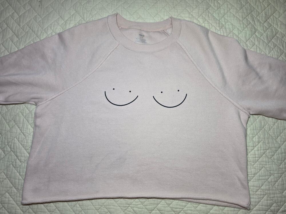 Aerie Breast Cancer Awareness Cropped Sweatshirt Womens Sz S